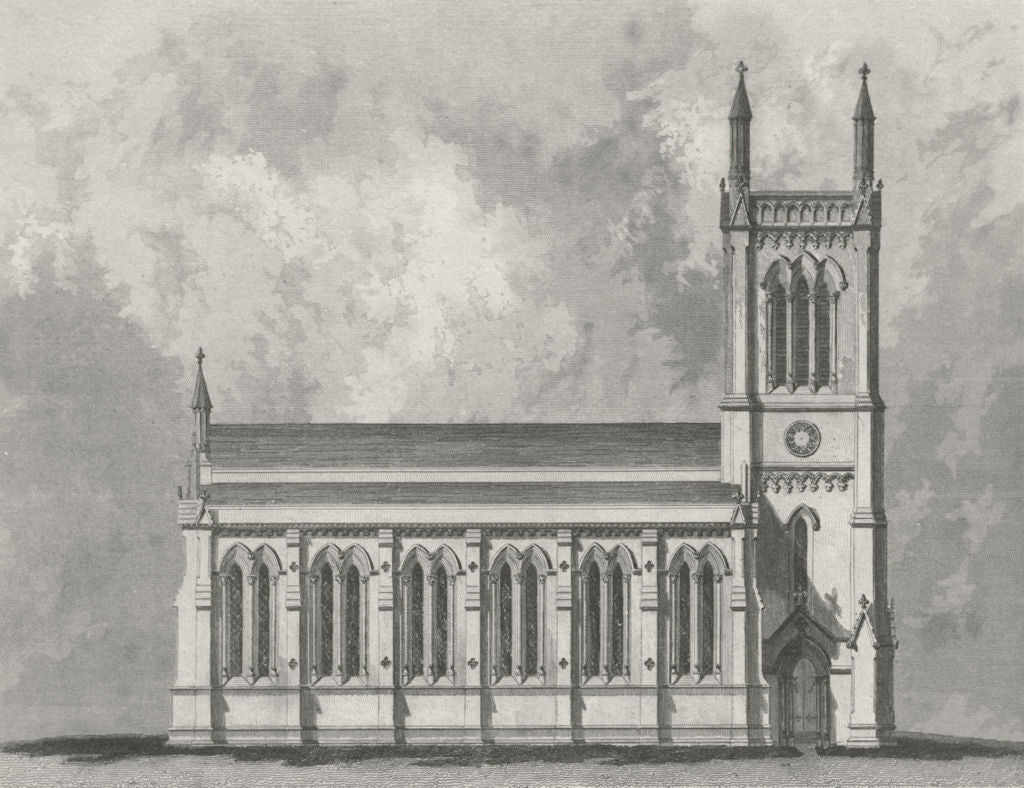 LINCS. St Michael's Church, Stamford. Saunders 1836 old antique print picture